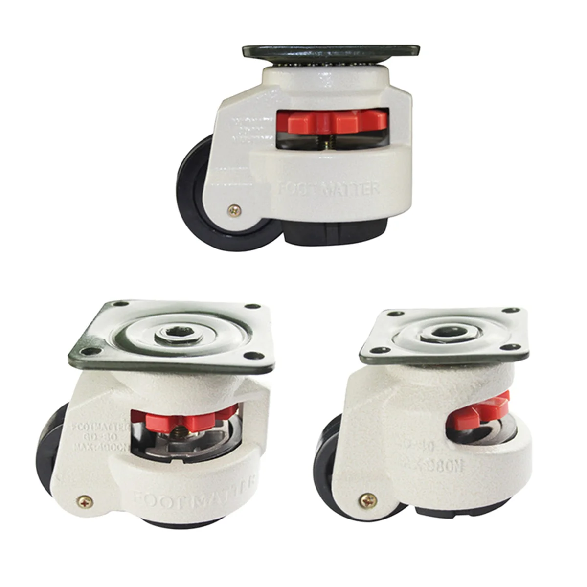 

N18R 5X Rubber Foot 40F Foot Level Adjustment Equipment Cart Caster 60Kg Load Capacity Furniture Leveling Roller