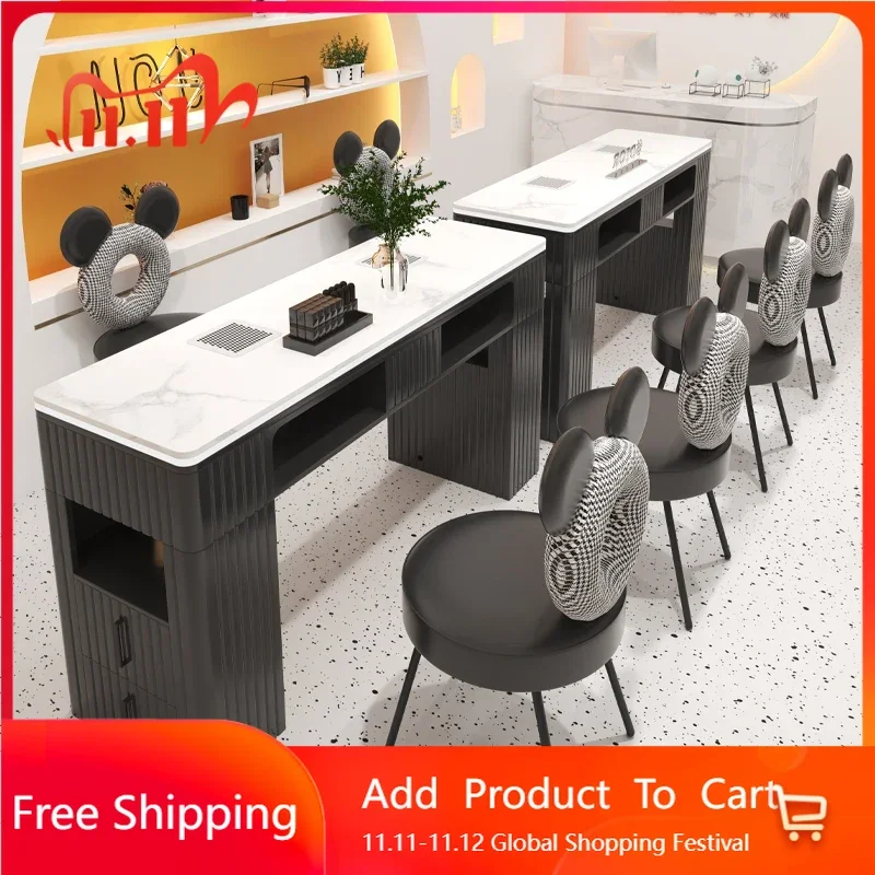 

Aesthetic White Nail Table Charms European Equipment Nail Tables Art Designer Ergonomic Scrivania Per Unghie Unique Furniture