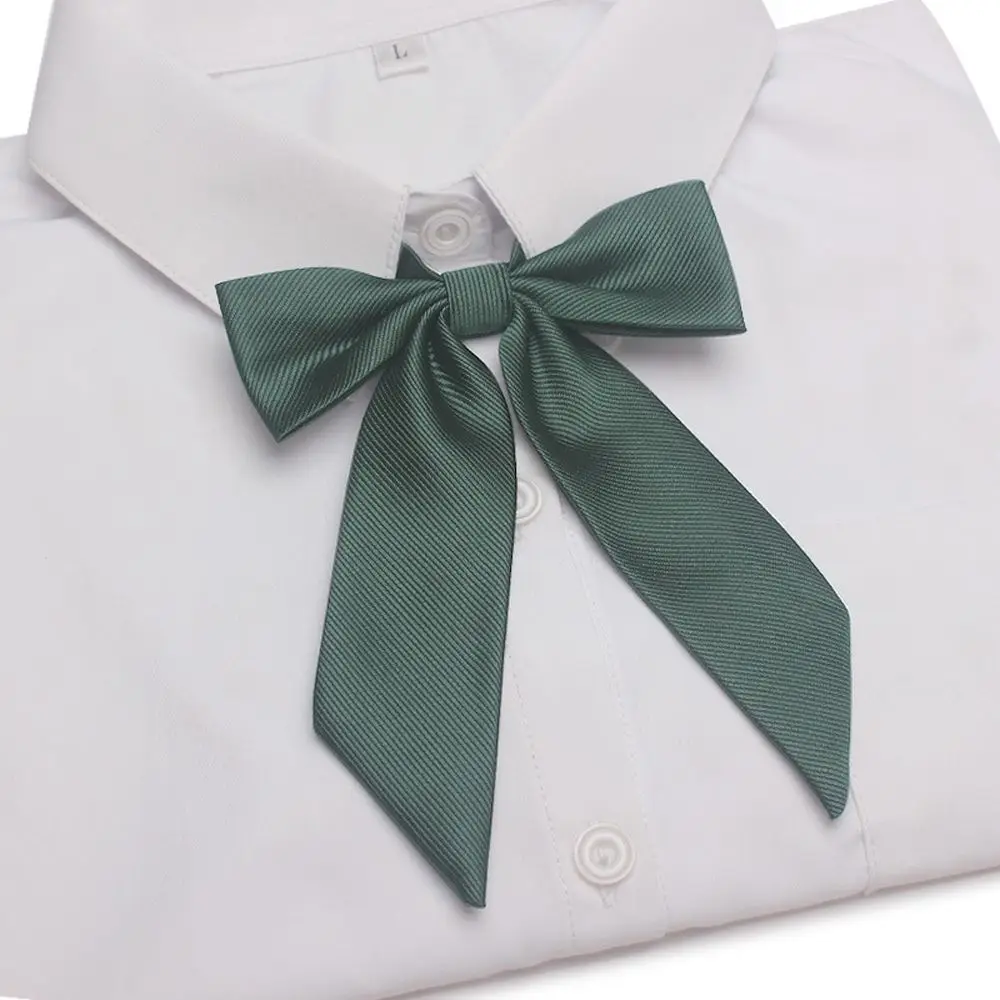 Pajarita de sarga tejida para mujer, corbata de estilo coreano, uniforme escolar de negocios, mariposa Elegante, sólido