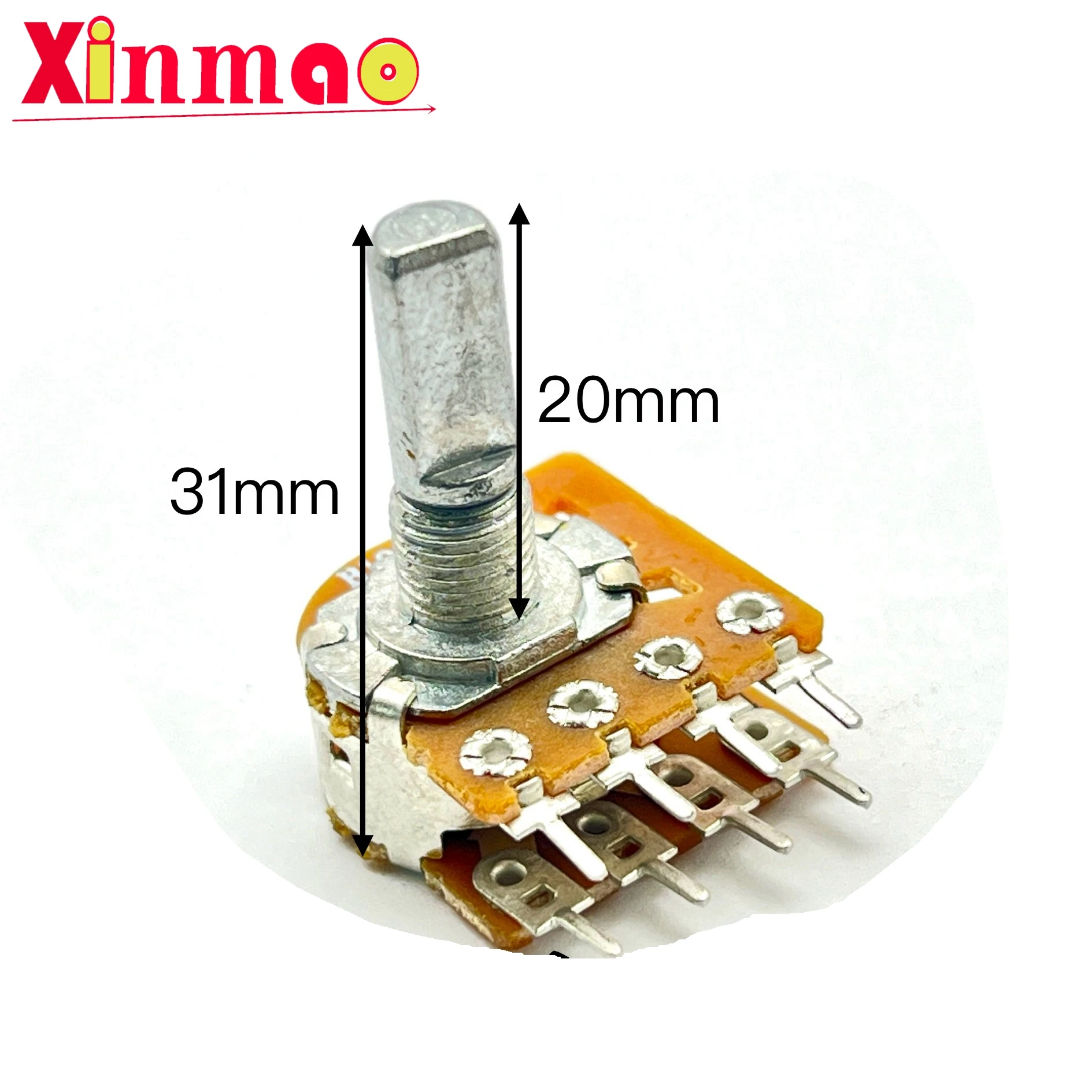 Потенциометр типа 16 B50K B100K, 8-контактный, длина вала 20 мм