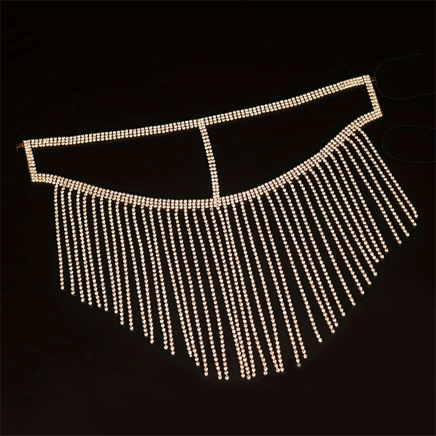 Gepersonaliseerde klauwketting lange kwast strass masker banketfeest nachtclub acteren masker festival gezichtsaccessoires