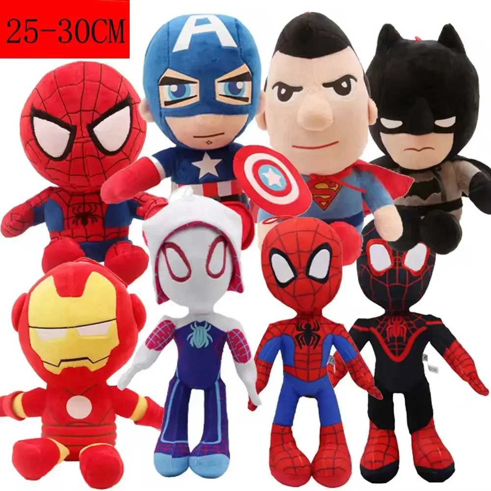 

Hot sale 10pcs Man Spidermaned Plush Toys Movie Dolls Marvel Avengers Soft Stuffed Hero Captain America Iron Christmas gifts