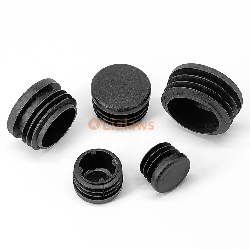 5/10/20/30/50 Uds PE plástico negro tapón de tubo redondo diámetro 12mm ~ 100mm silla mesa pies tapa tubo silla almohadilla de pie antideslizante