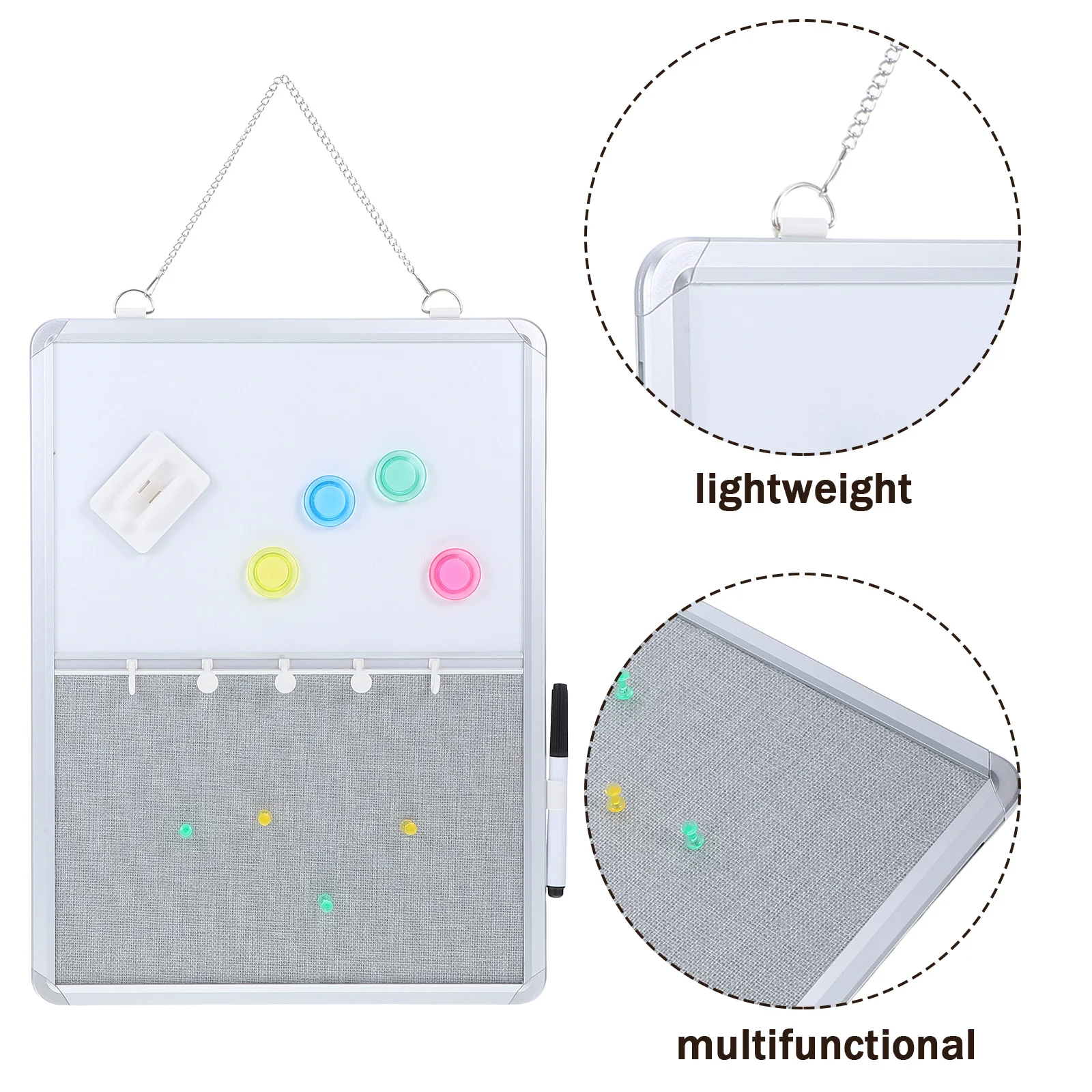 1 مجموعة السبورة النسيج لوحة الإعلانات مزيج الحائط لوحة المسح الجاف لمكتب المنزل مدرسة التخطيط ملاحظات العرض #3
