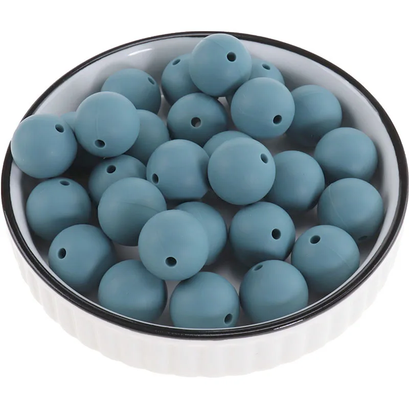 80pcs 12mm Silicone Round Beads Baby Teether Accessories BPA Free Newborn Items Teething Necklace Pacifier Chain New Color