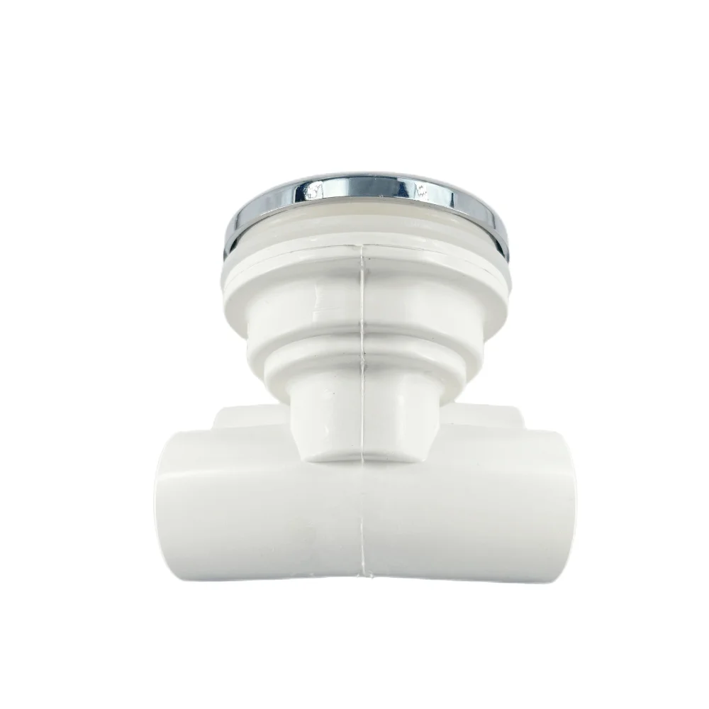 Tappo cromato in ABS Base a forma di V in PVC Copertura da 80 mm Ugello a getto d'acqua da 32 mm Ugello a bolle per vasca da bagno per massaggio Ugello a bolle d'acqua per vasca idromassaggio