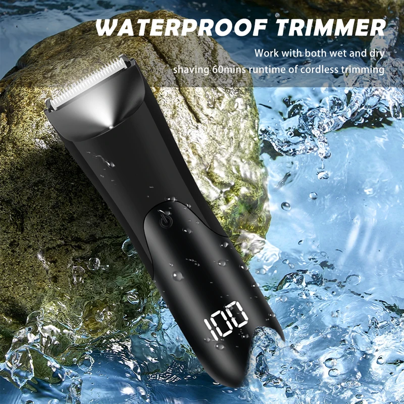 WAIKIL-Aparador de pêlos profissional, multifuncional barba aparar Styling Tool, USB Charge, impermeável Digital Display Hair Clipper