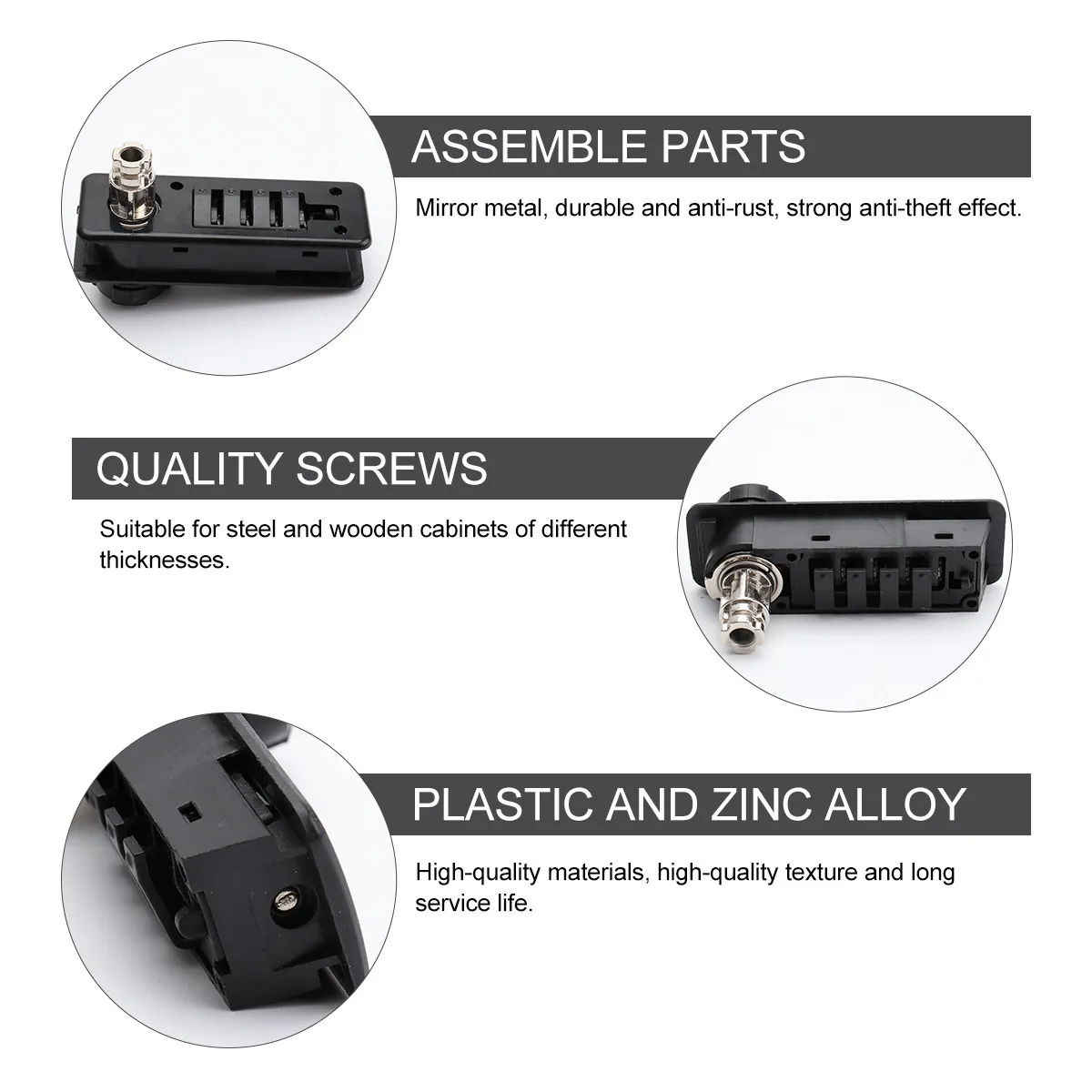 

4 Digit Combination Password Lock Heavy Duty Plastic Mechanical Lock Secure Storage for Cabinets Drawers Lockers Mailboxes