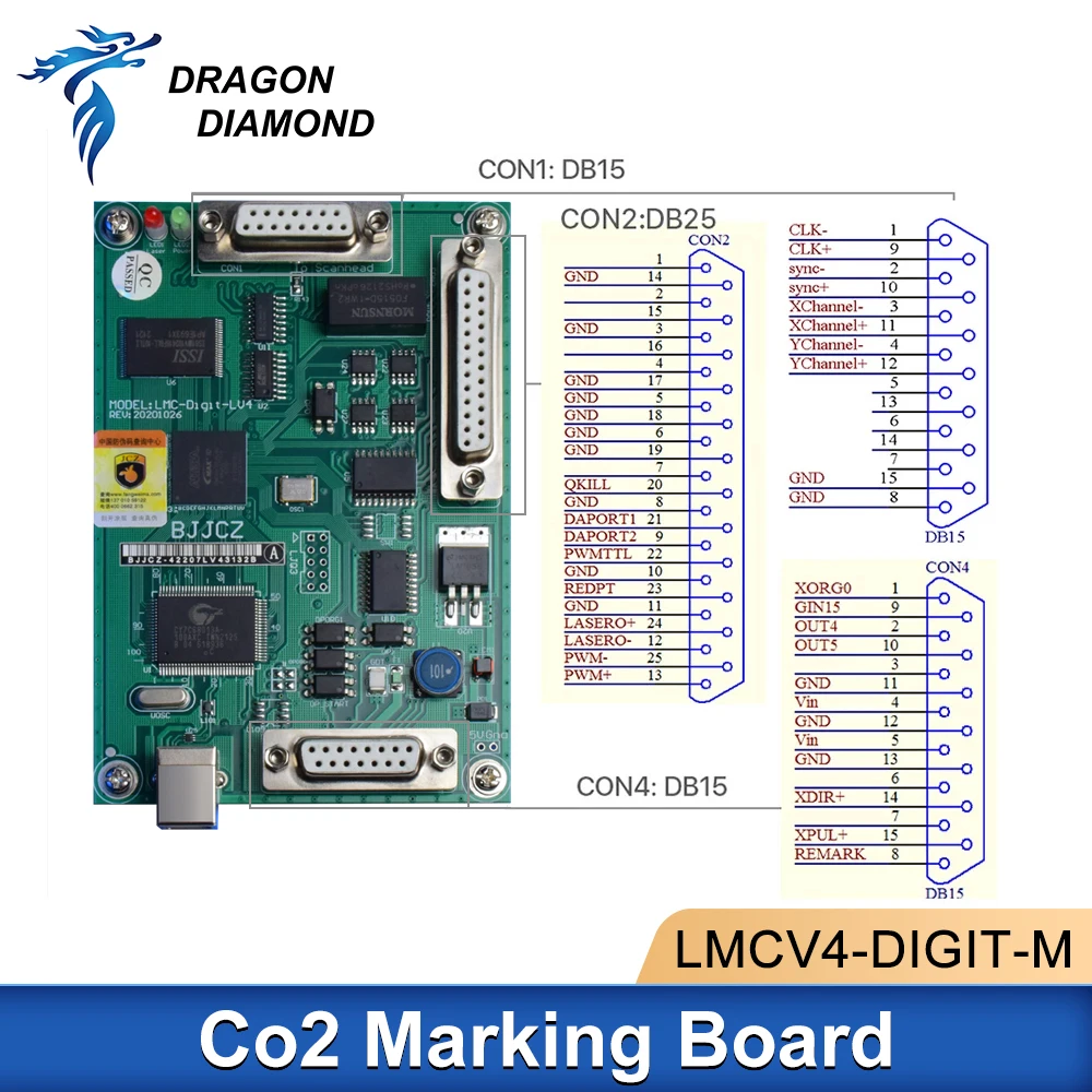 Imagem -05 - Placa de Marcação a Laser Motherboard Original Bjjcz Ezcad Co2 Tubo rf Módulo Lmc-digit-lv4 10.6um