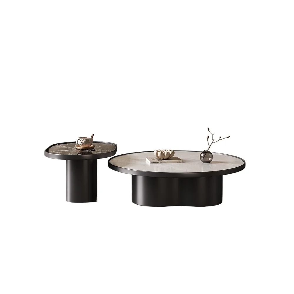 

Round coffee table combination high-end marble living room household small apartment coffee table
