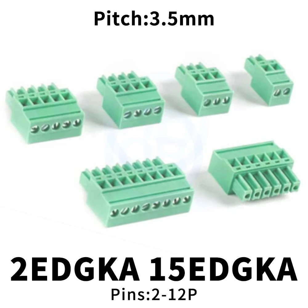 (10 pcs) KF 2EDGKA-3.5mm - 2P 3P 4P 5P 6P 7P 8P 9P 10P 12P Pluggable Connector Terminal 15EDGKA 3.5mm Pitch KF2EDGKA-3.5 2~12Pin
