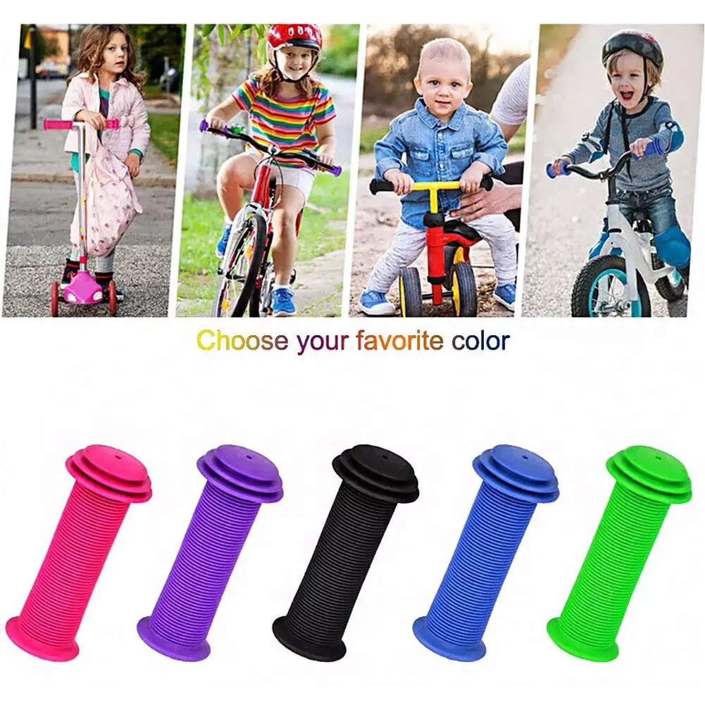 2Pcs Children Bike Soft Handlebars Grips Rubber Handle Cover Bicycle Handlebar Grips For Scooter Tricycle Kids Bike Accessories image 3
