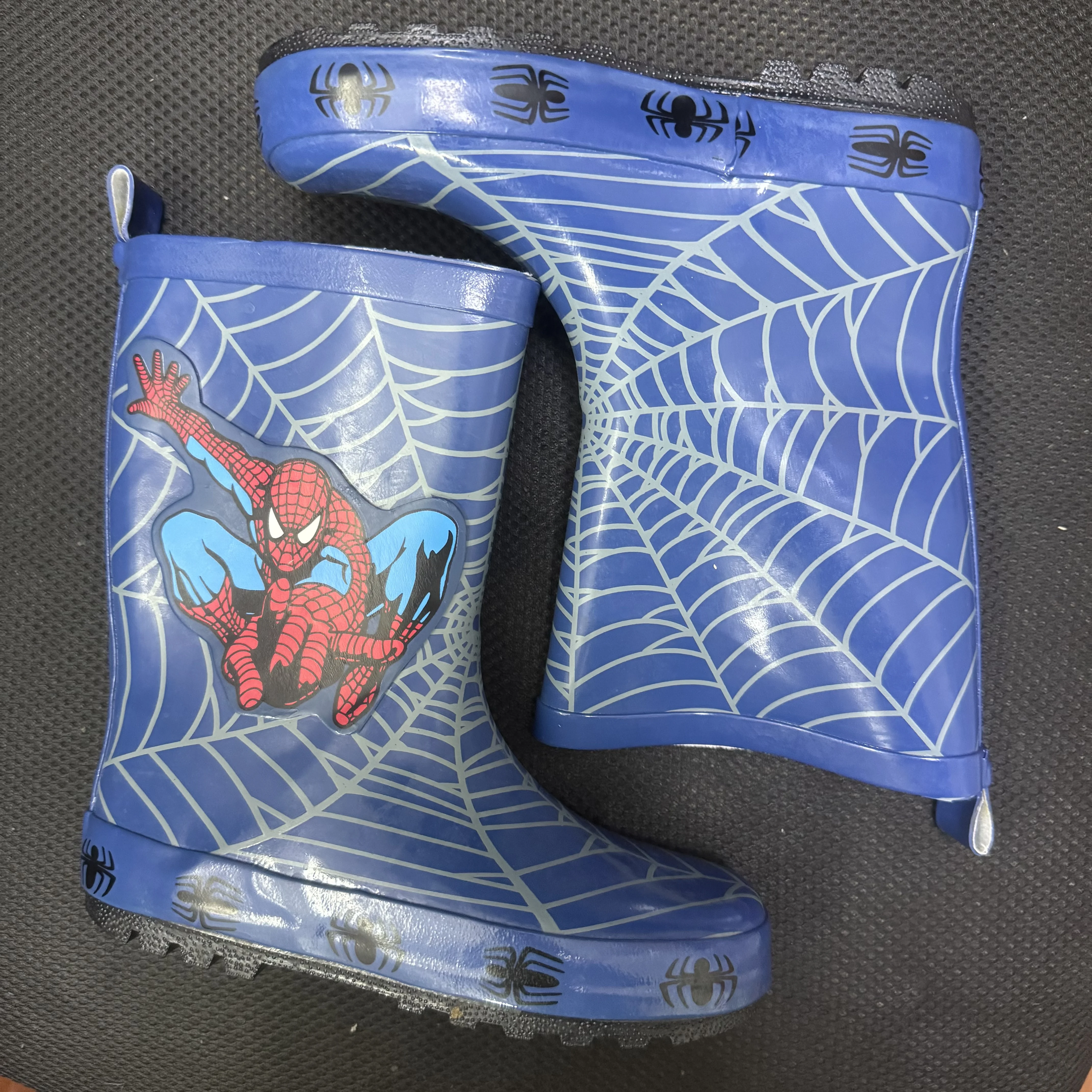 New cartoon kids Spider-Man Boots Student Rain Boots Family Matching Shoes women Children's Fashion Non-Slip shoes