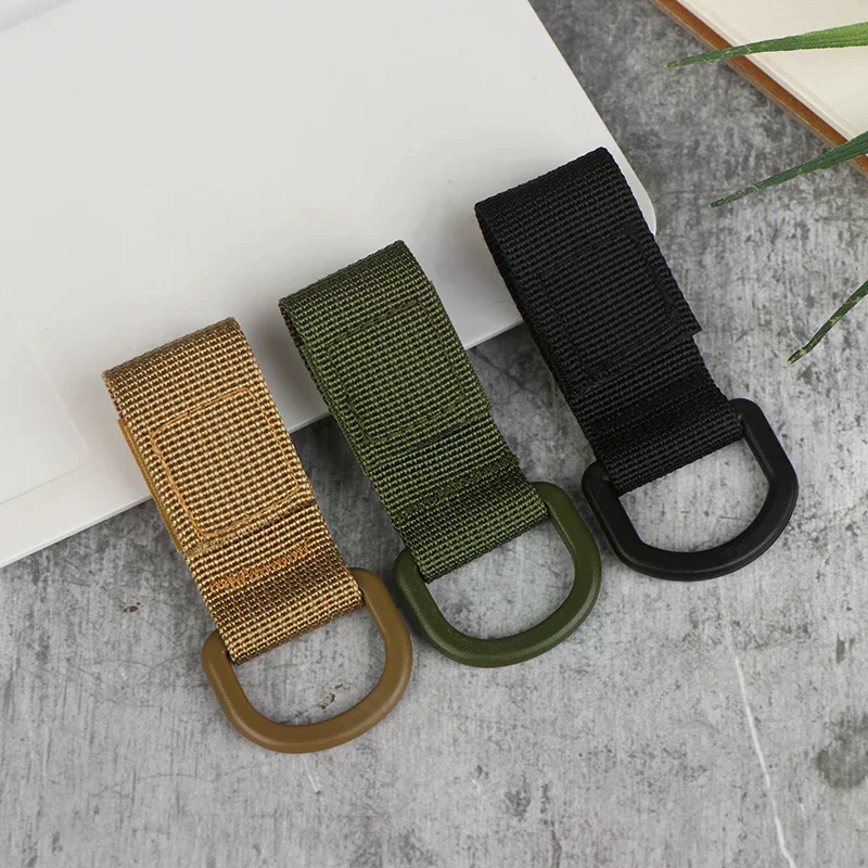 10Pcs Ring Clip Strap Hook Loop Backpack Accessory Water Bottle Keychain Carabiner Adapter Webbing Attachment Strap