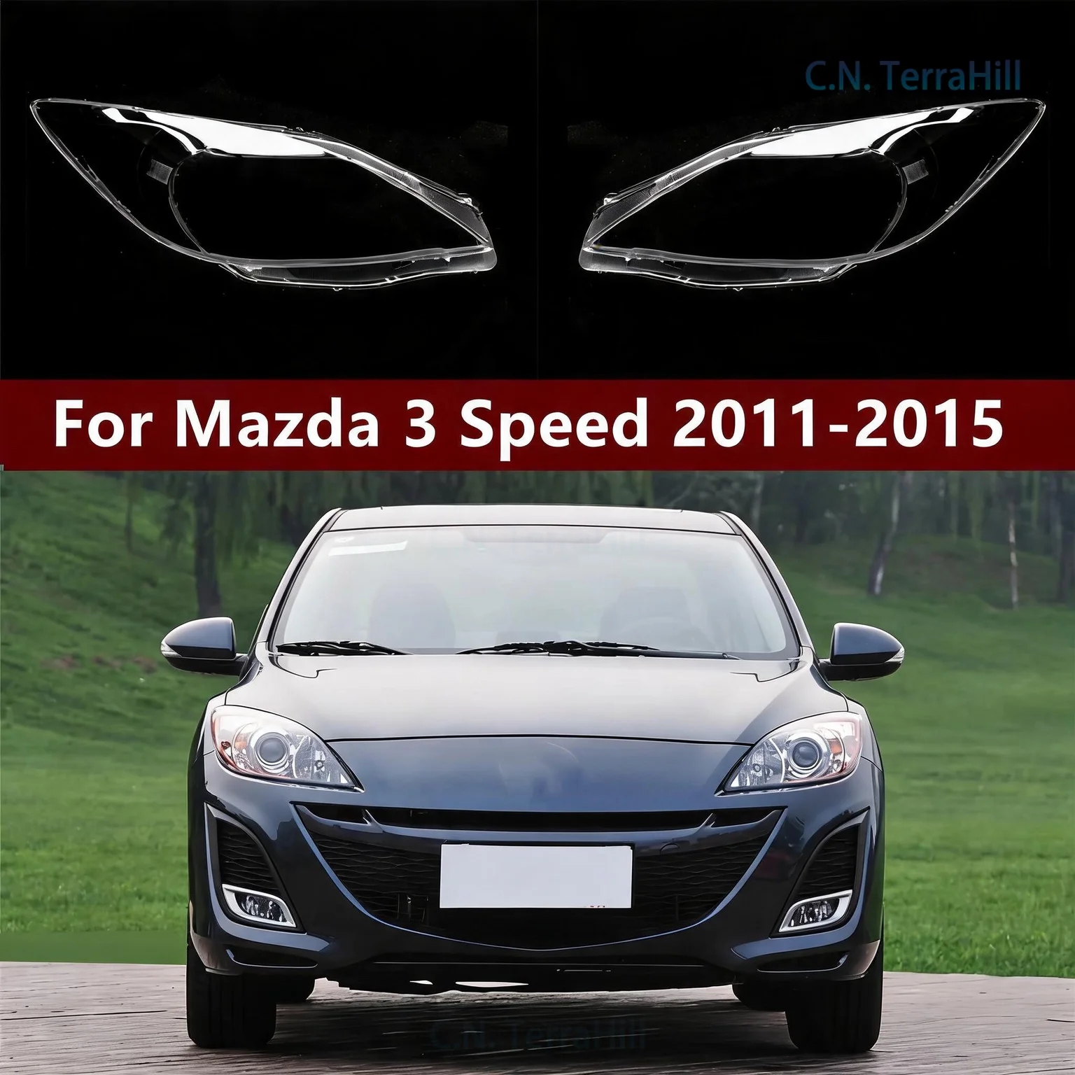 Headlight Lens Cover for Mazda 3 Astra Sedan 2011-2013 M3 Star Wing Front Lamp Shell Replacement