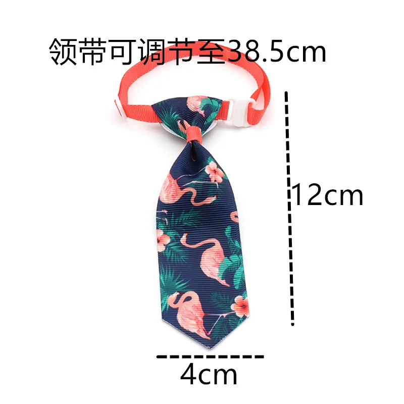 50pcs/100pcs Pet Supplies Grooming Dog Puppy Tie Adjustable Pet Bow Tie Small Cat Dog Collar Accessories Flamingo Series