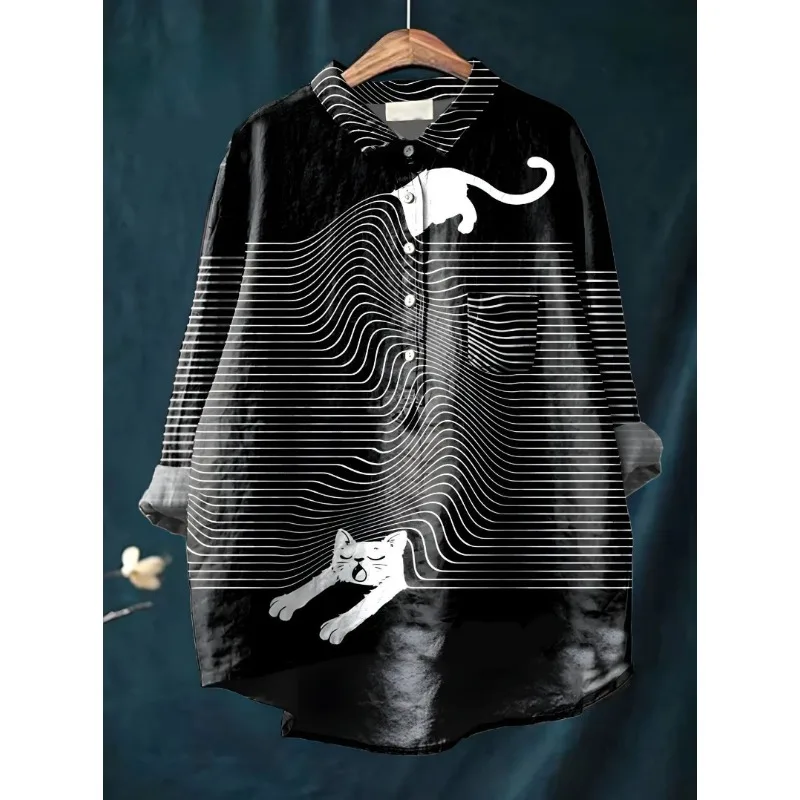 

Summer Ladies European and American Trend Digital Printing Long Sleeve Pullover Shirt Foreign Trade Amazon Independent Station