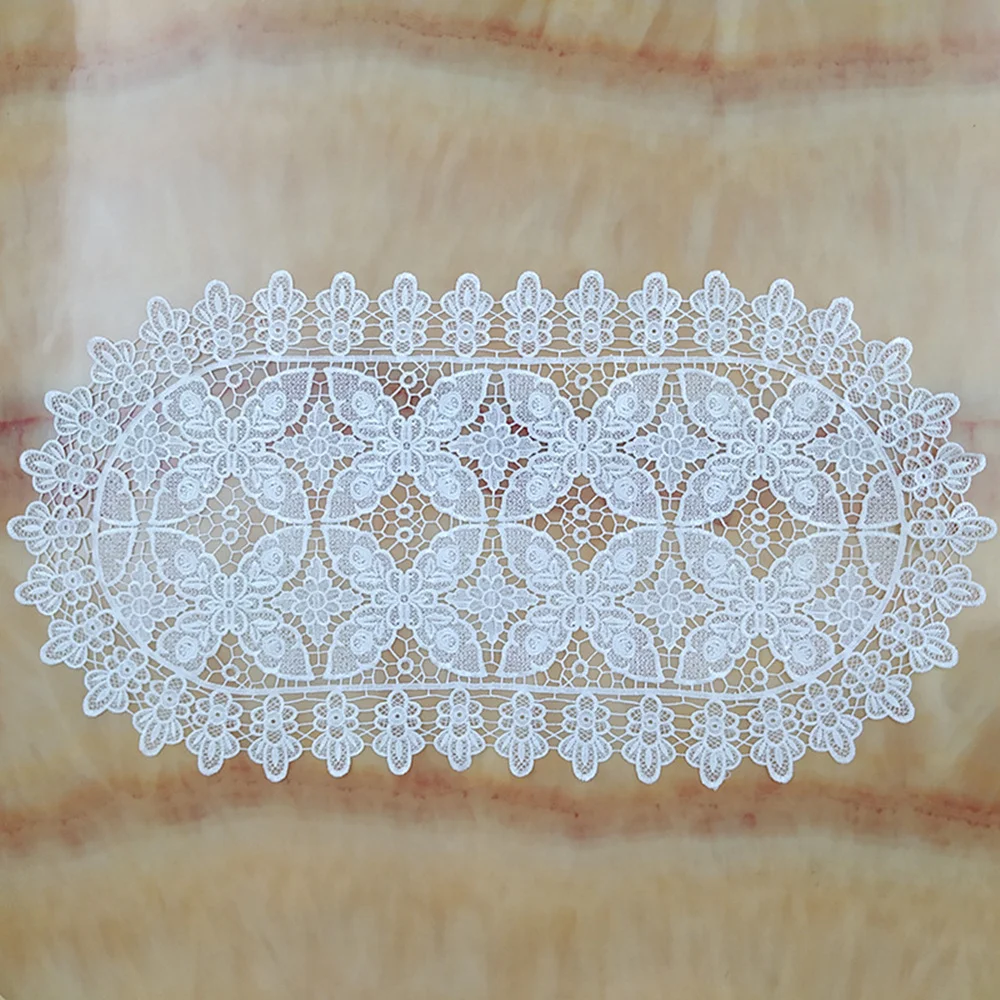 

Lace Coaster Plate Bowl Insulation Pad Hollow Embroidery Placemat Mug Dining Coffee Cup Oval Plate Mat For Table Home Decor PW18
