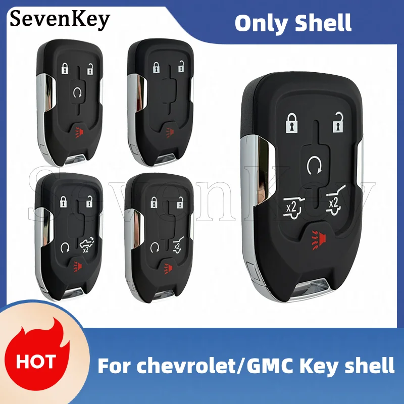 Seven Replacement 3/4/5/6 Buttons Smart Key Fob Shell For Chevrolet Silverado Tahoe Suburban GMC Sierra Yukon Acadia Terrain
