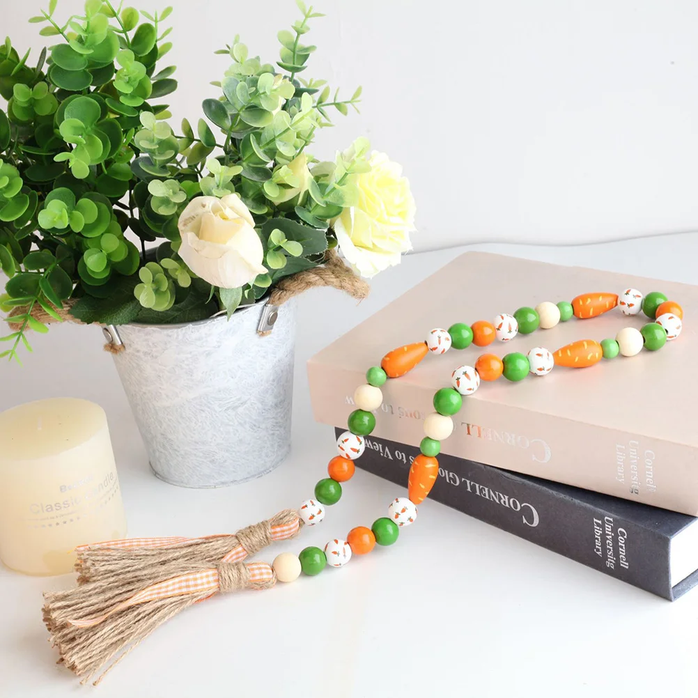 

30pcs Carrot Shaped Wooden Beads for DIY Crafts Durable Easter Themed Jewelry Making Supplies Loose Bead Charm for crafts