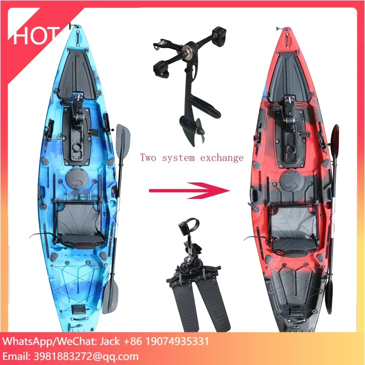 2023 Vicking Newest 12ft Kayak Flap Pedal Propeller Pedal System, Racing Fishing Kayak