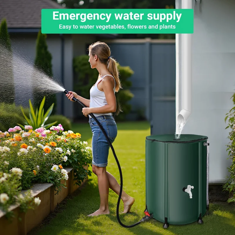 

100/132/200Foldable Gallon Rain Barrel - Heavy-Duty Waterproof PVCOutdoor Water Storage Tank，Garden Irrigation Collect Rainwater
