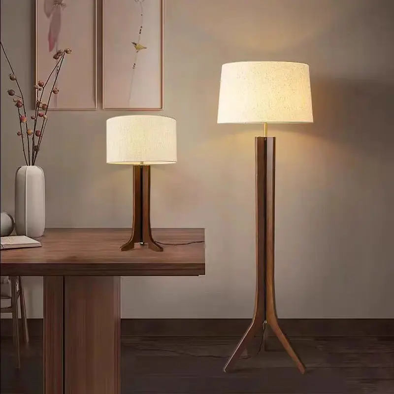 New medieval style solid wood floor lamp living room sofa atmosphere vertical bedroom bedside bed
