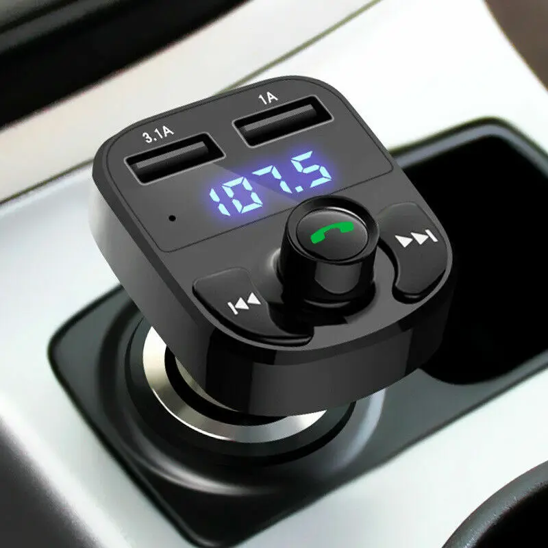 

In Car Bluetooth FM Transmitter Radio MP3 Wireless Adapter Car Kit USB Charger 2