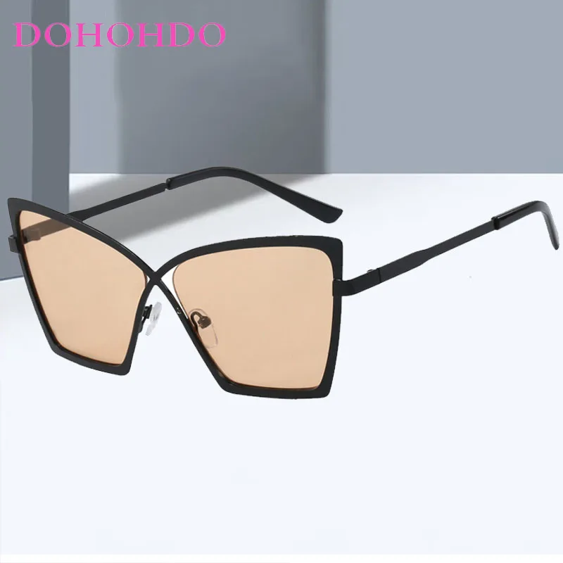 

Trendy Metal Frame Cat Eye Luxury Brand Designer Women's Sunglasses Punk Men Sunglass Drive Travel Fashion Eyewear UV400 Lentes