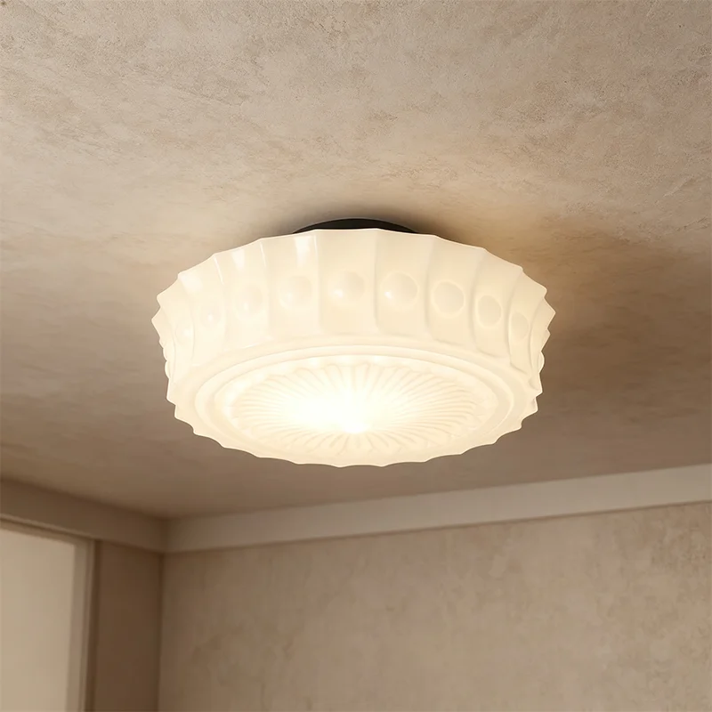 Modern Glass Ceiling Lamp Cream Style Ceiling Light Tricolor Lights Bedroom Living Room Hallway Balcony Study Decorative Lamp