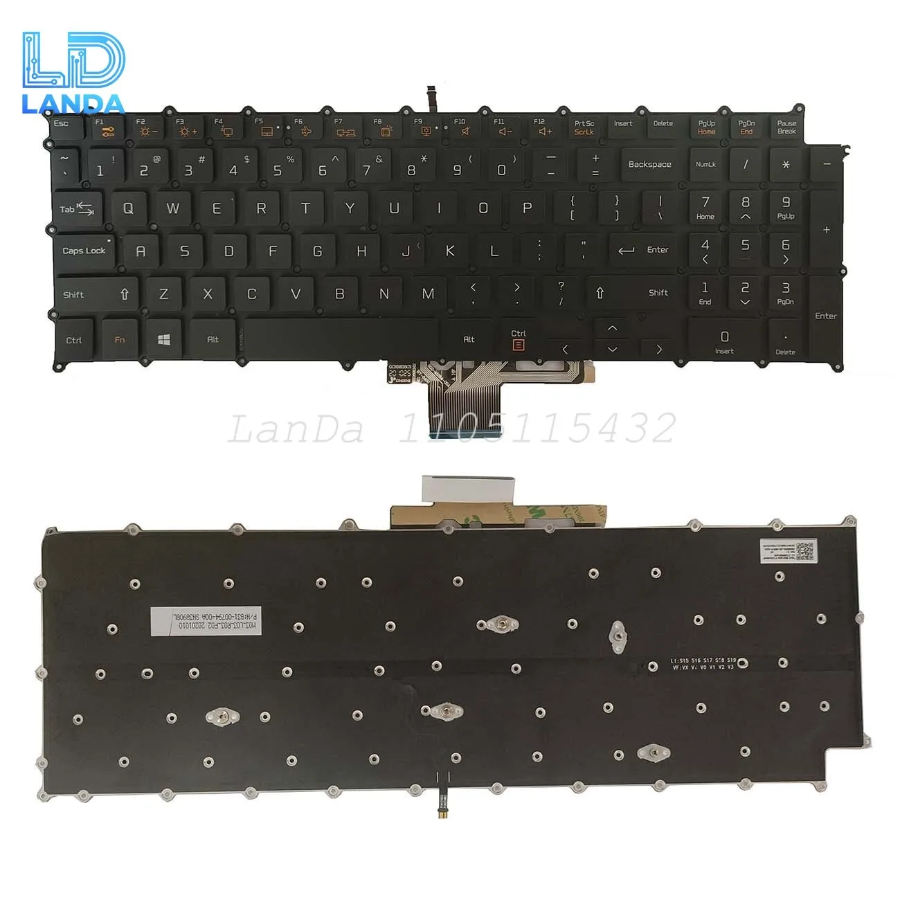 

Клавиатура США для ноутбука LG Gram 17Z90N 17Z95N 17T90N-V с английской подсветкой в США