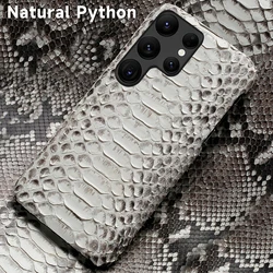 Genuine Python Leather Phone Case for Samsung galaxy S26 S25 S23 S22 S21 S24 Ultra S26 Plus A55 5G Luxury Snakeskins Back Cover