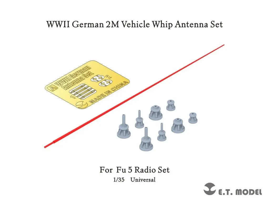 

ETmodel P35-243 WWII German 2M Vehicle Whip Antenna Set For TAMIYA Kit