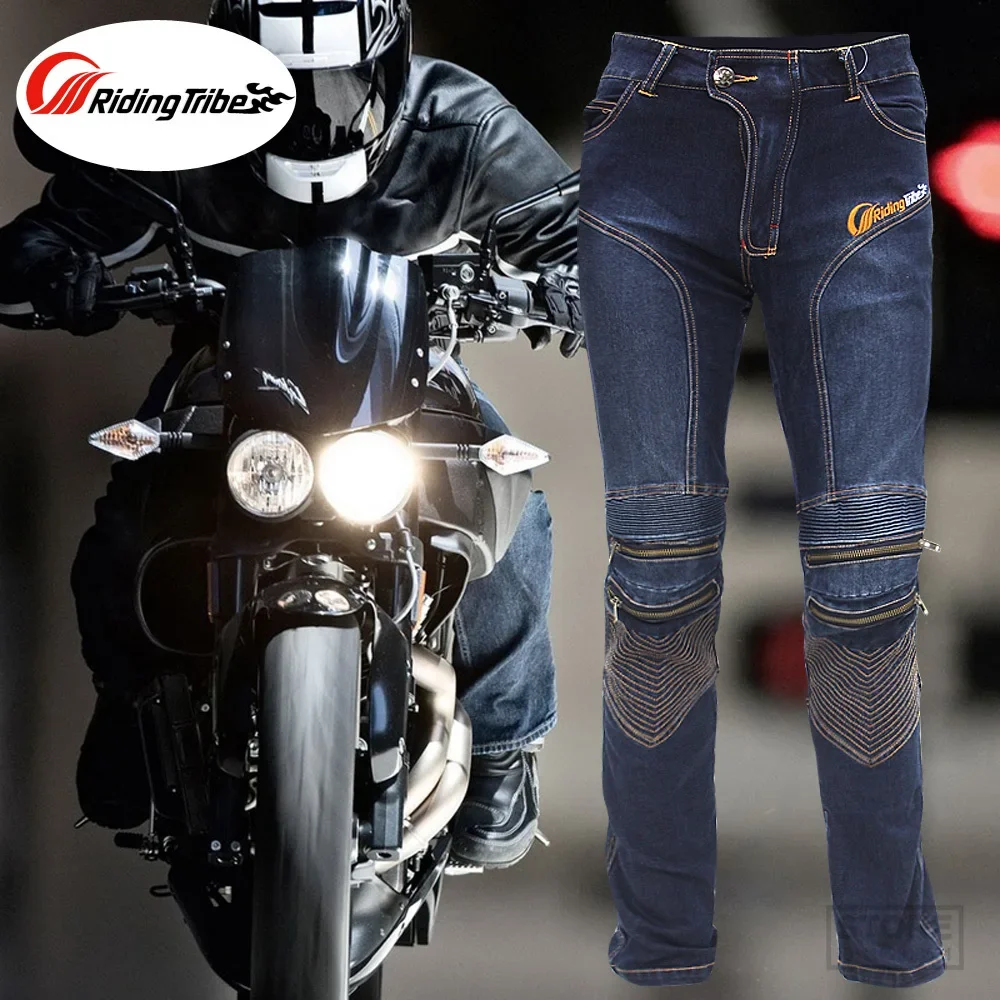 

Motorcycle Slim Fit Style Pants Rider Jeans Motocross Motorbike Sport Protective Trousers with Kneepads for Men Women HP-05