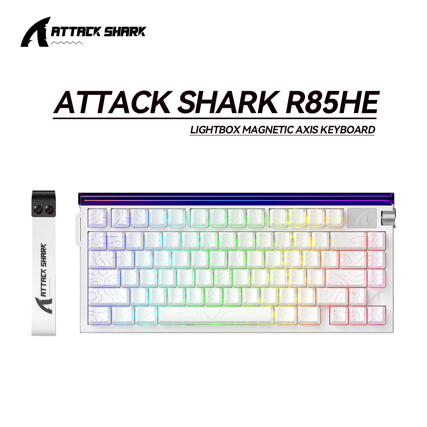 ATTACK SHARK R85 HE Magnetic Gaming Keyboard, 8KHz Wired, 0.005mm RT Precision, RT/Snap Tap/DKS/MT/TGL, Custom Lightbox