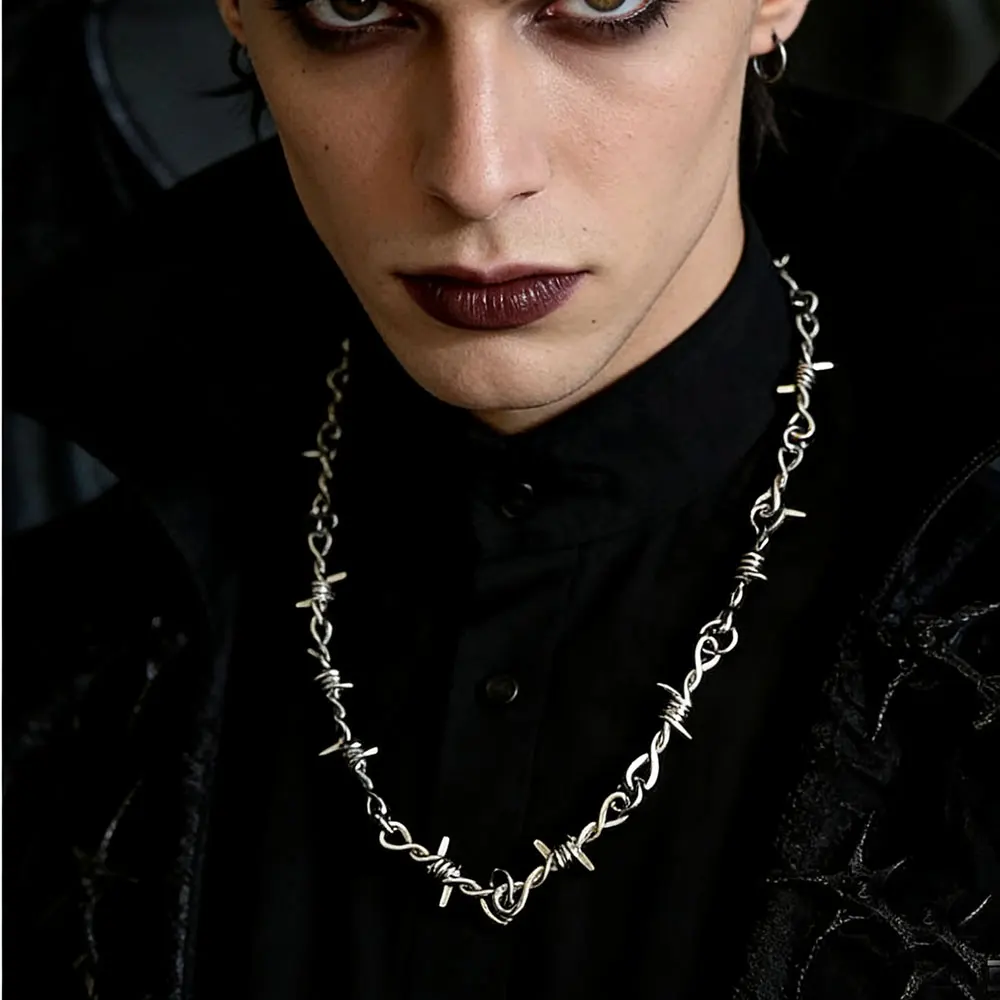 Hip-hop Gothic Punk Style Barbed Wire Little Thorns Chain Choker Small Wire Brambles Choker Necklace Women Gifts