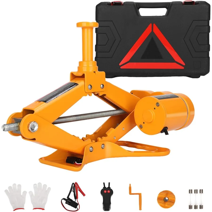 

2 Ton 12V Electric Scissor Car Jack Kit with 14.6 Inch Lift Range for SUV Sedan Portable Auto Floor Jack for Tire Change and Ro