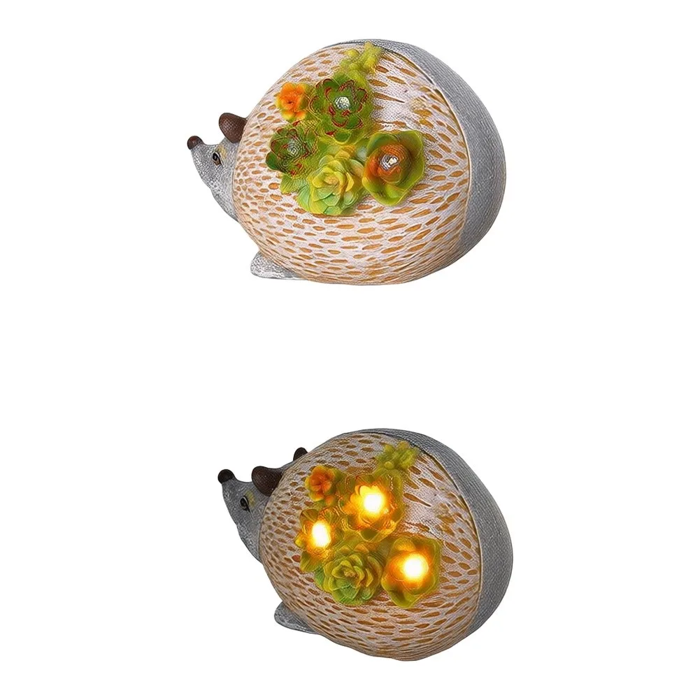 Animal Design Resin Solar Garden Light Hedgehog Owl Snail for Yard Lawn Patio Pathway Decoration Warm Illumination