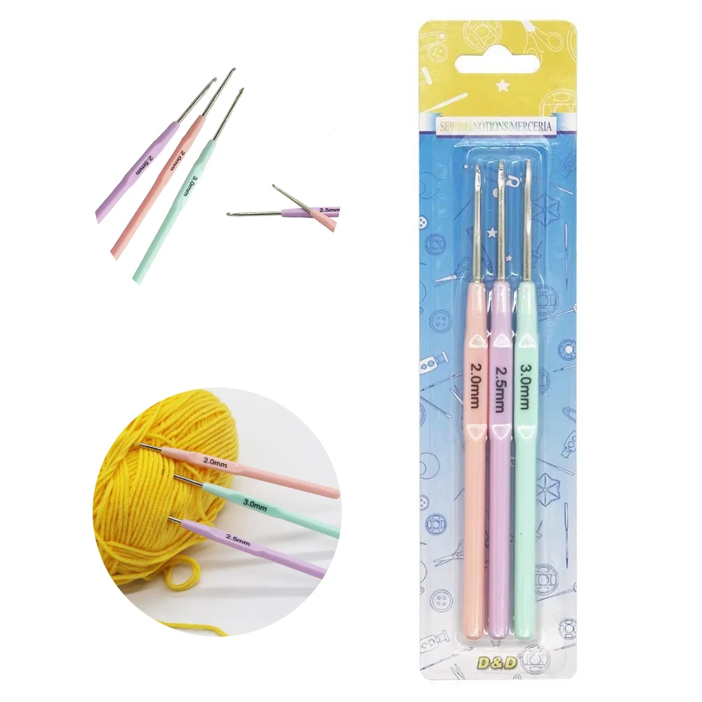 3 teile/satz Kunststoff Häkelnadeln Set Stricknadeln in Drei Farben Strickwerkzeuge für DIY Handwerk Weben Strickwerkzeuge