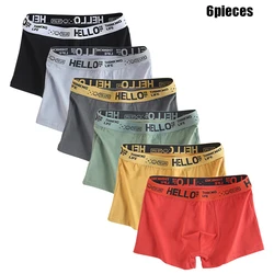 6 pieces Men Underwear Cotton Male boxer Solid Panties Shorts Men's Underpants Breathable Intimate Man boxers Plus Size