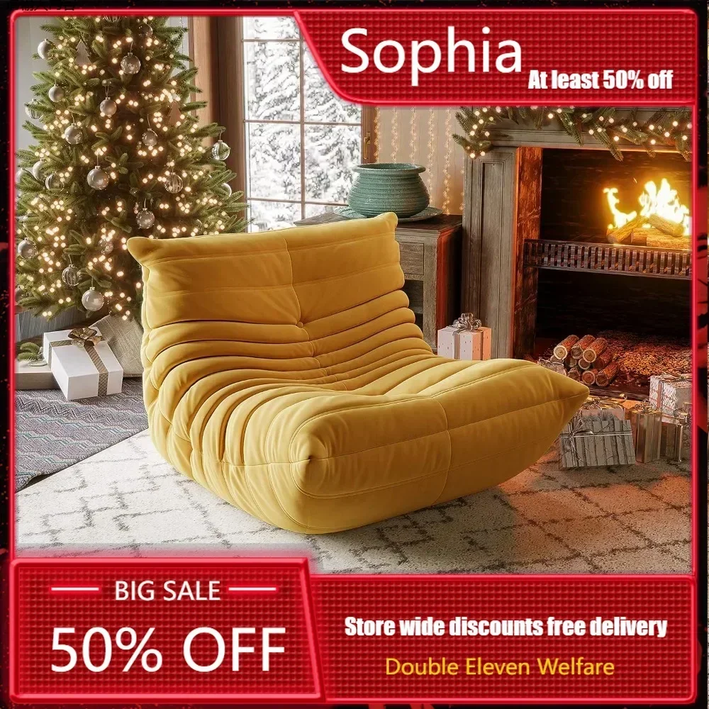 

Fireplace Chair, Soft Suede Lounge Chair, Lazy Sofa, Bean Bag Sofa, Living Room Corner Chair, Bedroom Salon Office Furniture