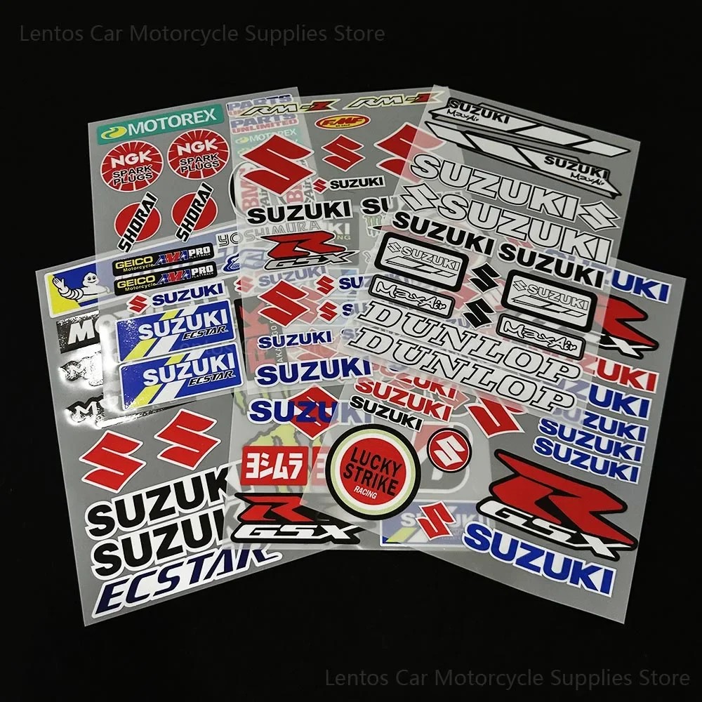 Set per Suzuki Moto Adesivo Corpo Decal Logo Set Casco Emblema Kit Vinile Gsxs 600 750 1000 Adesivo Riflettente Decorazione