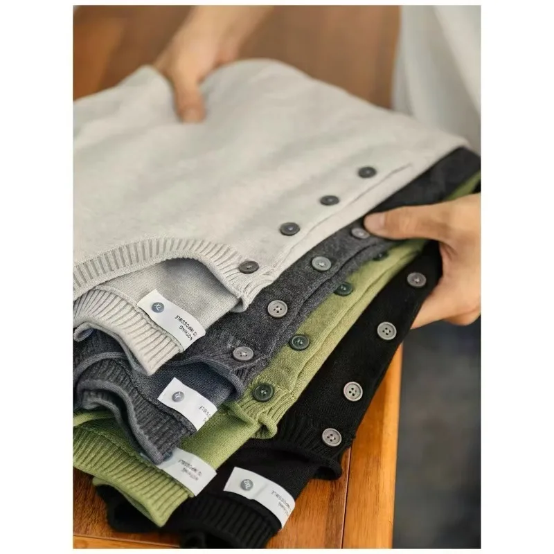 メンズセーター プルオーバー オールドマネー メンズニットウェア 半袖ニット ジャンパー 無地 コットン ハイエンド カジュアル ヴィンテージ セーター 2025