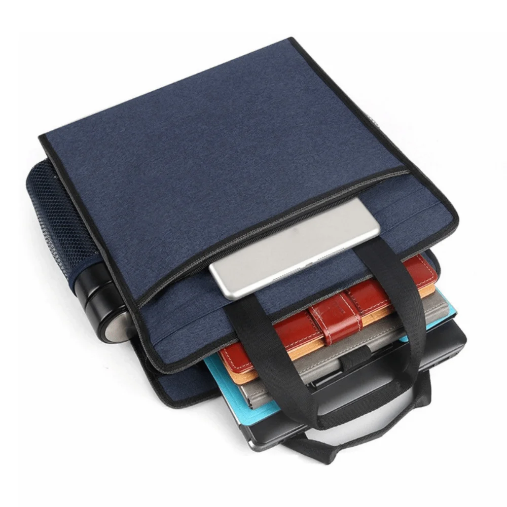 

Waterproof Zippered Document Bag Oxford Large Capacity File Tote Bag Pouch Thickened with Handle File Storage Handbag Travel