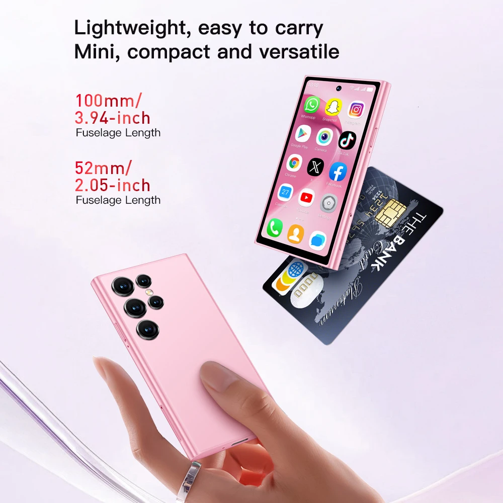 ONEMYTH S26 Pro 4.0" Mini Smartphone 2GB RAM 16GB ROM Android12.0 Face Recognition Unlock 2000mAh 4G Small Mobile Phone