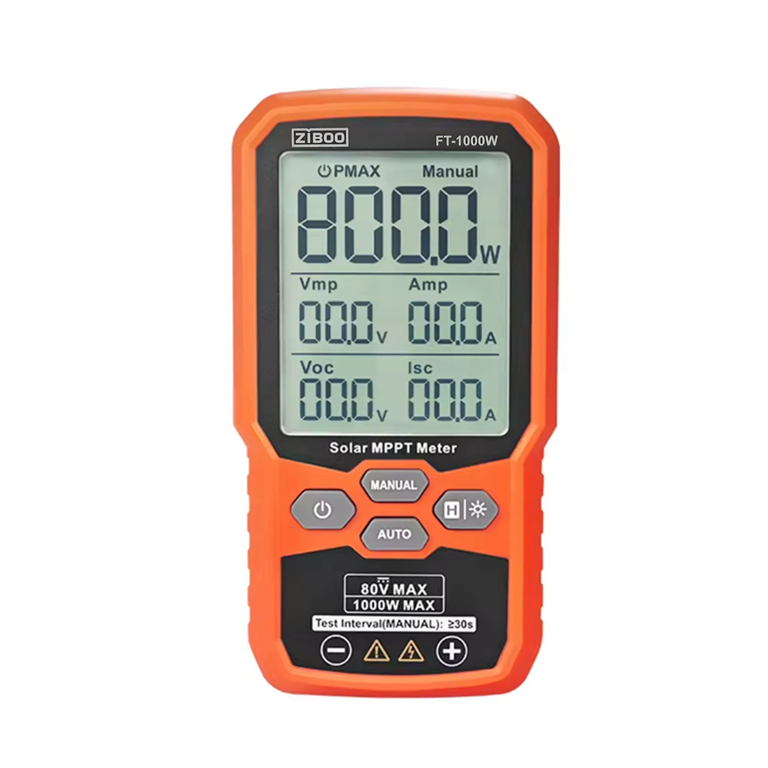 ZIBOO Solar MPPT Meter Photovoltaic Multimeter,PV Module FT-1000W MAX Power Tester,Open Circuit Voltage Short Circuit Current