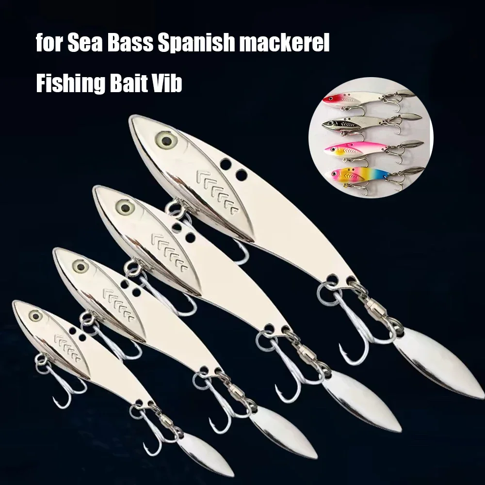 4pcs 5g/10g/14g/21g/30g VIB Fishing Lure for Sea Bass Spanish mackerel Fishing Bait Vib Mirror Polished Metal Artificial Tackle