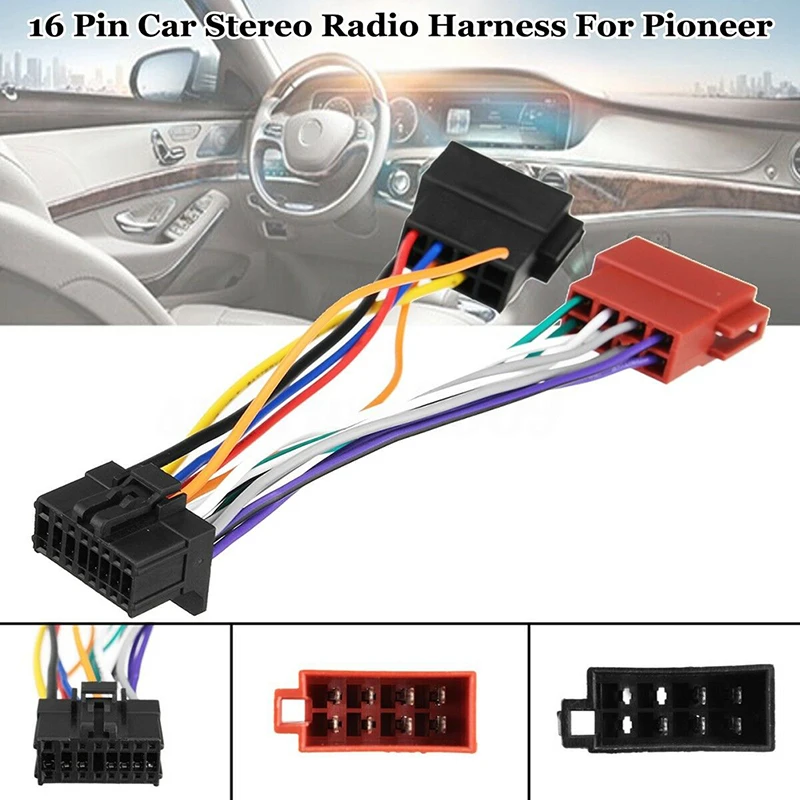 1 X Wiring Harness 16 Pin Car Stereo Radio Player ISO Wiring Harness Connector For Pioneer 2003-on image 2
