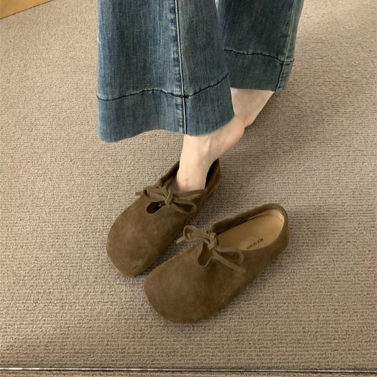 Soft Retro Woman Shoes Female Footwear Autumn Bow-Knot New Dress Fall Comfortable Butterfly Moccasin Butterfly-knot Flat image 3