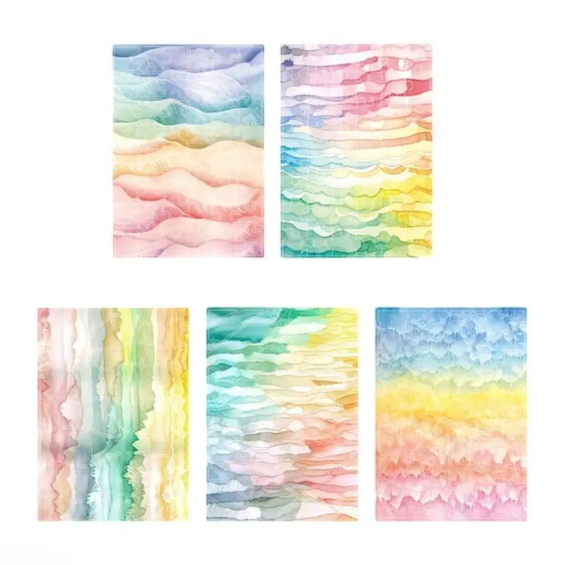 D08B 5Pieces Decorative Aesthetic Sticker Adhesive Watercolor Sticker for Scrapbook Journal Notebook Album Phone Pakcaging